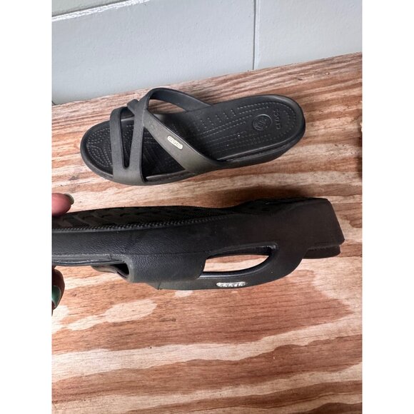 Black Crocs Womens Slip-On Sandals W10 Lightweight & Comfortable - Picture 8 of 10